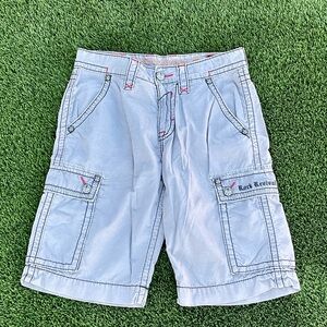 Rock Revival Light Gray Cargo Shorts for Men